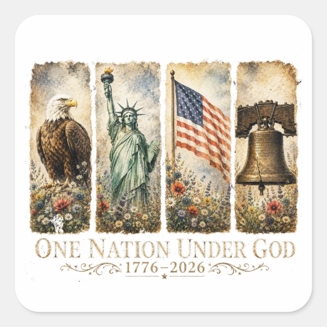 4th of July Independence Day  Square Sticker (Front)