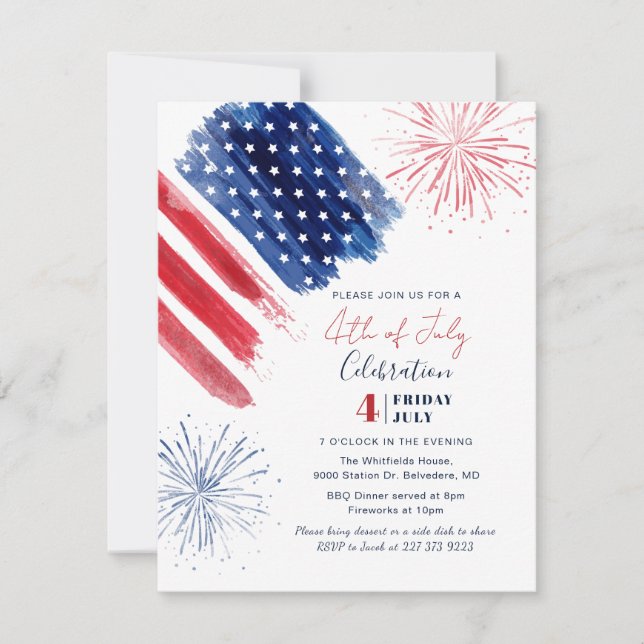 4th of July Independence Day Summer Party Invitation (Front)