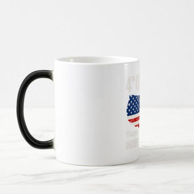 4th of July Independence Day T Shirt Magic Mug (Left)