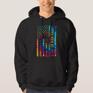 4th Of July Independence Day Tie Dye American Flag Hoodie