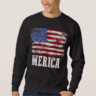 4th of July Independence Day US American Flag Patr Sweatshirt