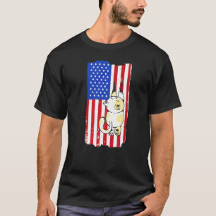 4th Of July Independence Day Usa American  Cat T-Shirt