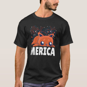4th Of July Independence Day Usa American  Cute Ca T-Shirt