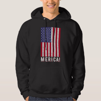 4th of July Independence Day USA American Flag Pat Hoodie