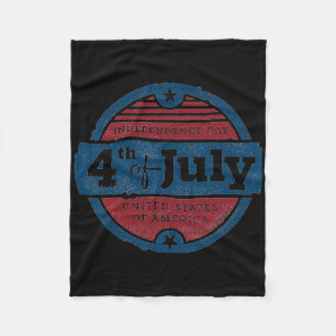 4th Of July Independence Day Usa United States Of  Fleece Blanket