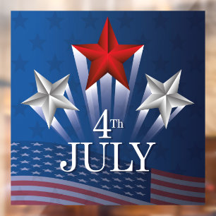 4th of July Independence Day Window Cling