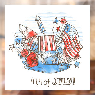 4th of July Independence Day Window Cling