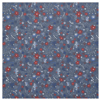 4th of July, Independence Patriotic Red White Blue Fabric