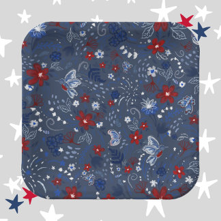 4th of July, Independence Patriotic Red White Blue Paper Plate