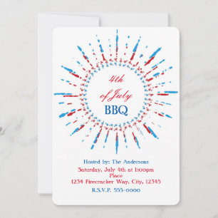 4th of July Independence Star Frame Invitations