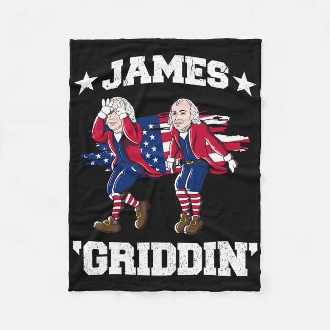 4th Of July James Madison Griddy James Griddin  Fleece Blanket (Front)