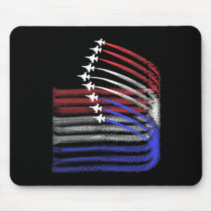 4th Of July Jet American Flag Patriotic Usa For Me Mouse Pad