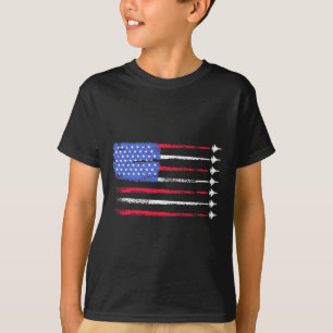 4th Of July Jet American Flag Patriotic Usa For Me T-Shirt