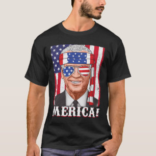 4th Of July Joe Biden Merica USA Flag  T-Shirt