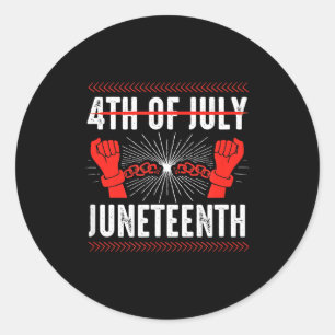 4th of july juneteenth independence day black classic round sticker
