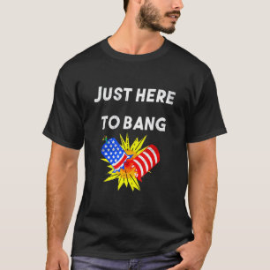 4th Of July Just Here To Bang Celebration Gag T-Shirt