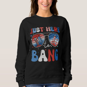 4th Of July Just Here to Bang Fireworks Men Women  Sweatshirt