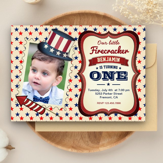 4th Of July Kids 1st Birthday Party Invitation (Creator Uploaded)