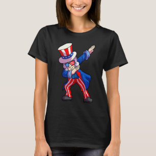 4th Of July Kids Boys Men Dabbing Uncle Sam T-Shirt