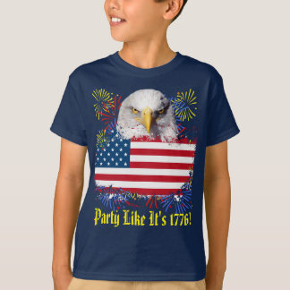 4th of July Kids Dark Blue T shirt