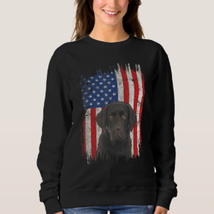 4th Of July Labrador American Flag Patriotic Choco Sweatshirt