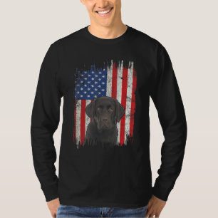 4th Of July Labrador American Flag Patriotic Choco T-Shirt