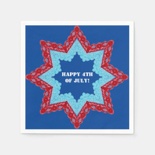 4th of July Lace Red White Blue  Napkin