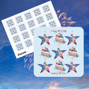 4th of July "Land of The Free" Stickers