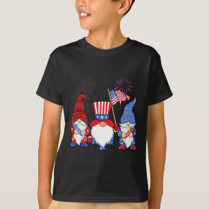 4th Of July Leopard Gnomes Firework Usa American W T-Shirt