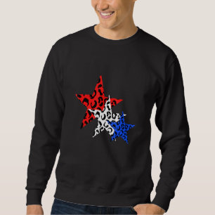 4th Of July Leopard Print Red White Blue Stars Ame Sweatshirt