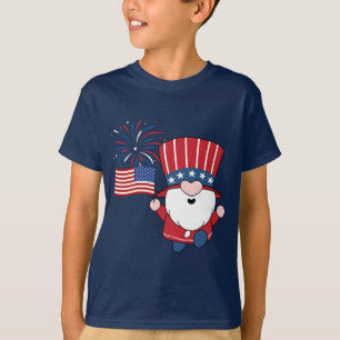 4th of July Leprechaun and American Flag T-Shirt