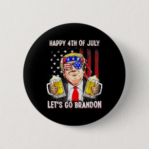 4th Of July Let's Go Beer Brandon Trump Beer Ameri 6 Cm Round Badge