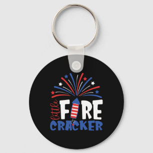 4th Of July Little Firecracker Toddler Outfit Patr Key Ring