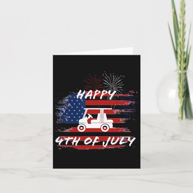 4th Of July Looping Parade Holiday Golf Cart Ameri Card (Front)