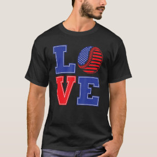 4th of July Love Baseball T-Shirt