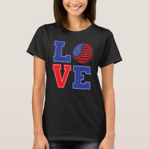 4th of July Love Baseball T-Shirt