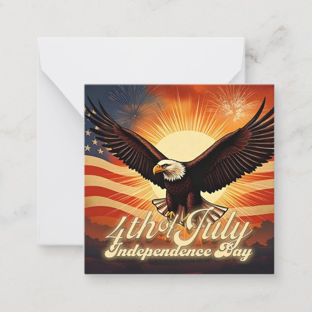 4th of July – Majestic Eagle & Fireworks Tribute🦅 Card (Front)