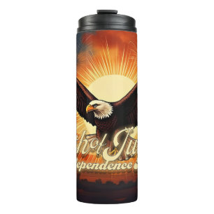 4th of July – Majestic Eagle & Fireworks Tribute🦅 Thermal Tumbler