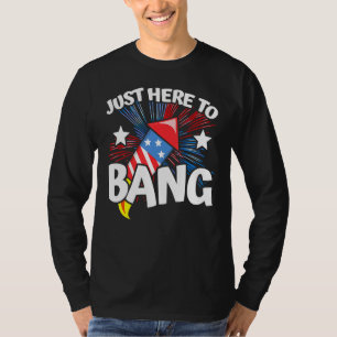 4th Of July Meme   Fireworks  Just Here To Bang T-Shirt