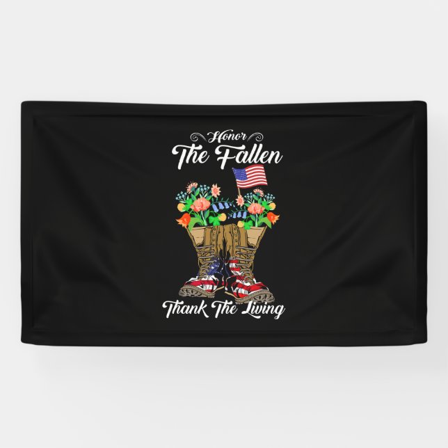 4th Of July Memorial Day Veteran Honour Banner (Horizontal)