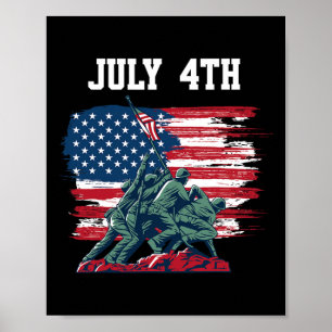 4th Of July Men Usa American Flag Boys Independenc Poster