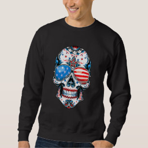 4th Of July Men Women Sugar Skull Sunglasses Usa F Sweatshirt