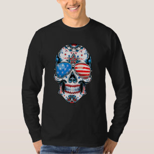 4th Of July Men Women Sugar Skull Sunglasses Usa F T-Shirt