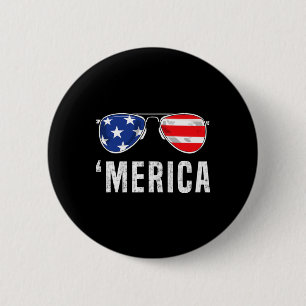 4th Of July Merica American Flag Sunglasses Boys G 6 Cm Round Badge