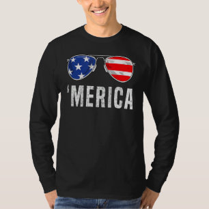 4th Of July Merica American Flag Sunglasses Boys G T-Shirt
