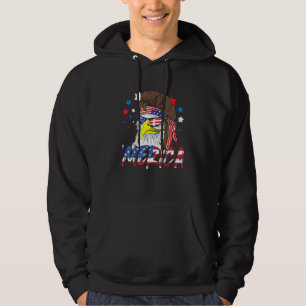 4th Of July Merica Eagle Mullet Usa American Flag Hoodie