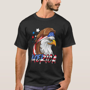 4th Of July Merica Eagle Mullet Usa American Flag T-Shirt