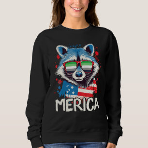 4th Of July Merica Raccoon Aromantic Sunglasses Fl Sweatshirt