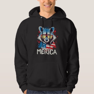 4th Of July Merica  Raccoon Demigender Sunglasses  Hoodie