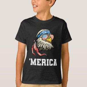 4th Of July Merica Usa Flag Byld Eagle Patriotic V T-Shirt